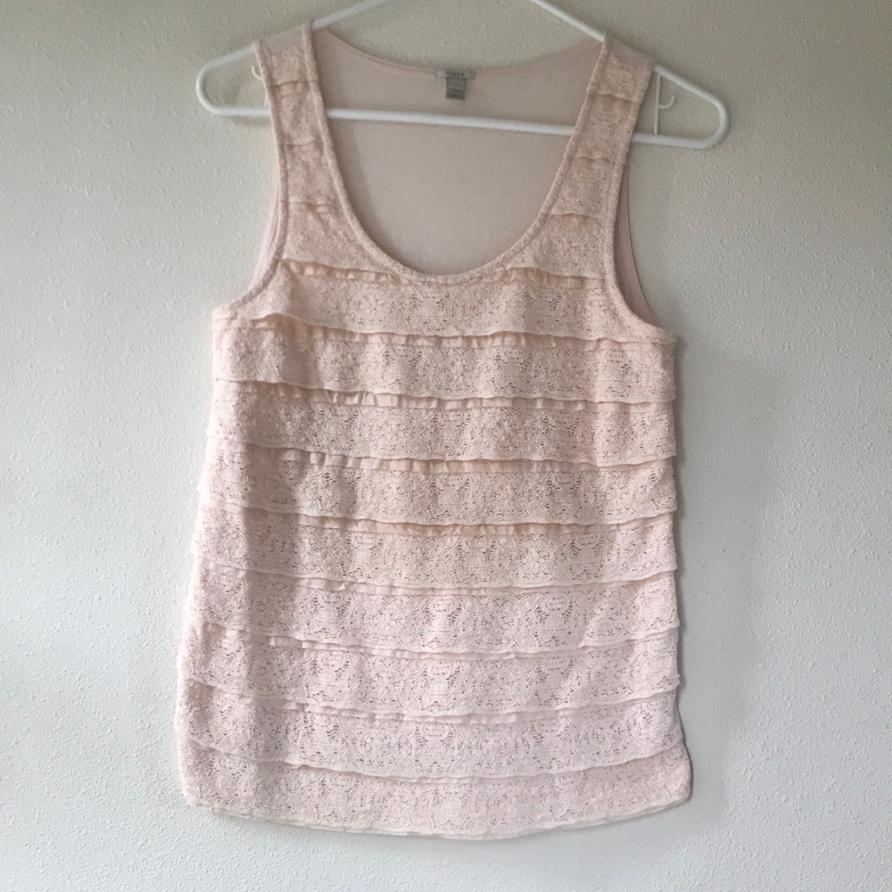 J.Crew Lace and Ribbon Trim Tank